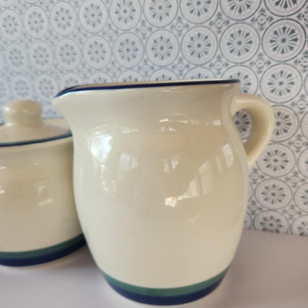 Pfaltzgraff Northwinds Creamer Pitcher and Sugar Bowl With Lid